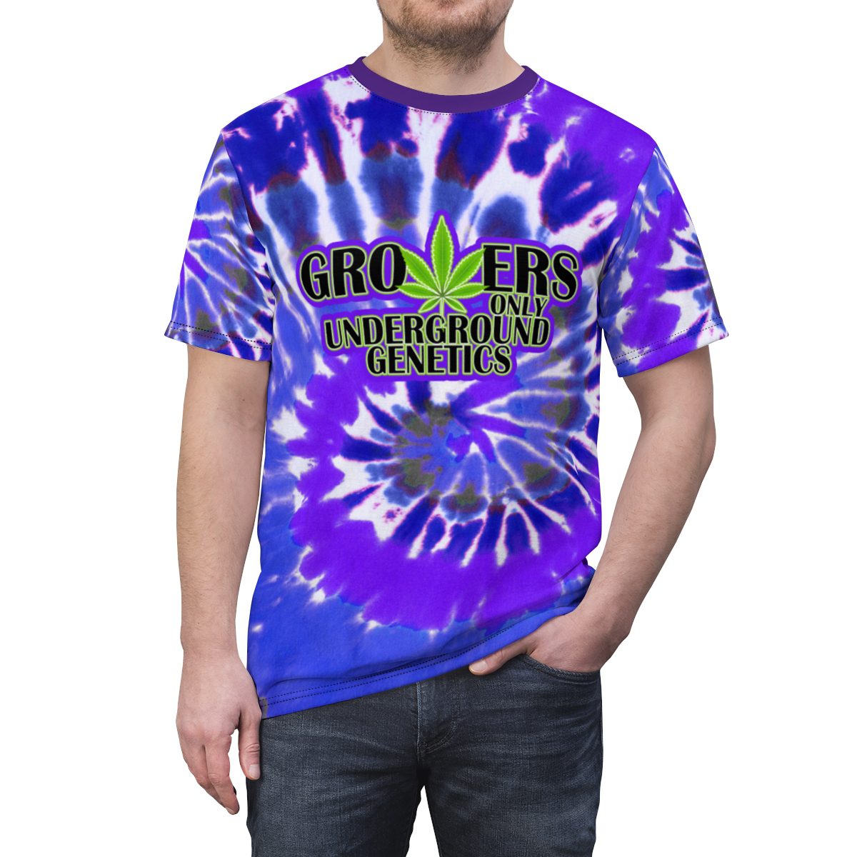 GROWERS PURPLE & BLUE TIE DYE T-SHIRT - Image 5