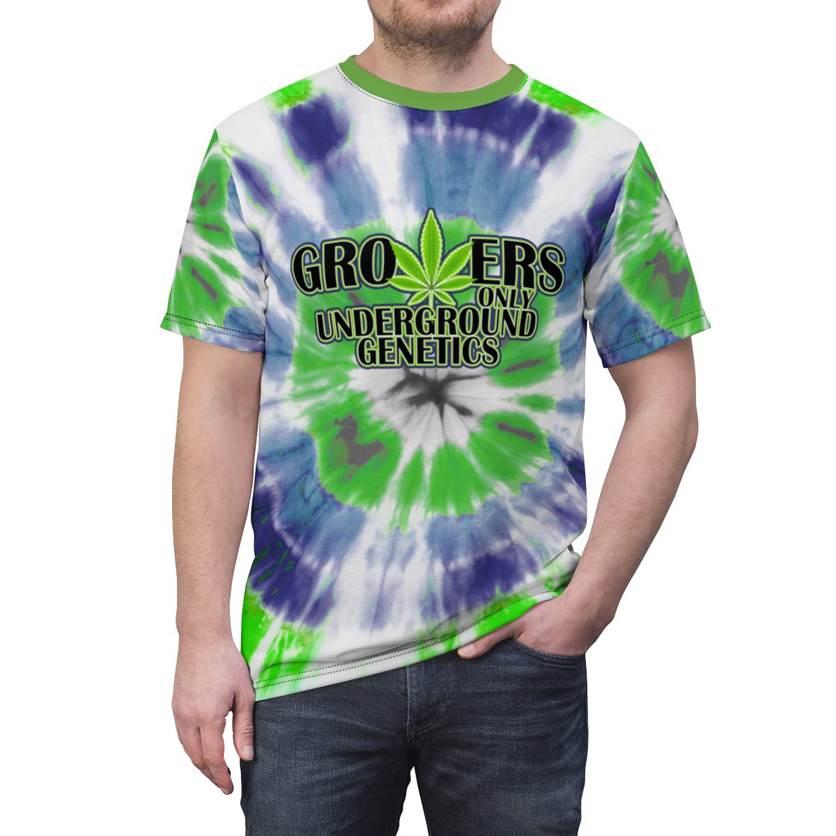 GROWERS BLUE & GREEN TIE DYE T-SHIRT - Image 5