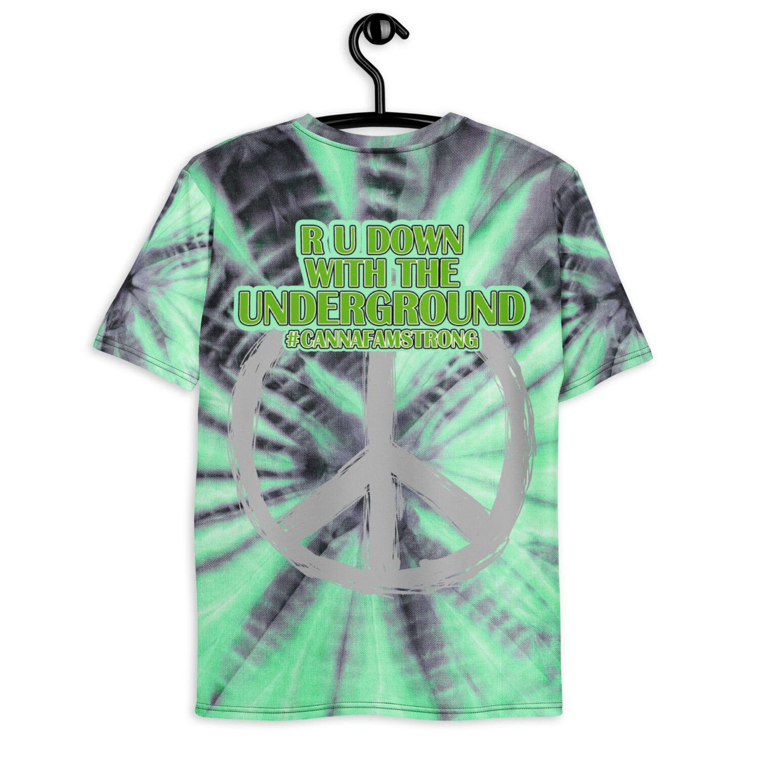 NEW GROWERS BLACK & GREEN TIE DYE T-SHIRT - Image 2