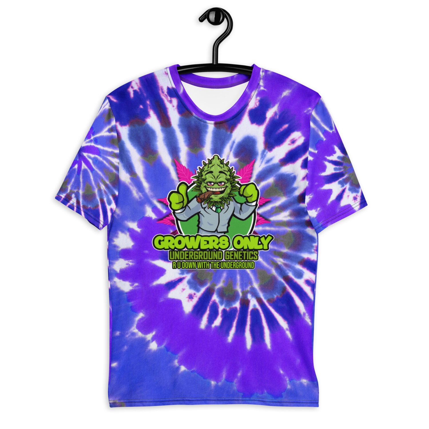 NEW GROWERS PURPLE & BLUE TIE DYE T-SHIRT copy